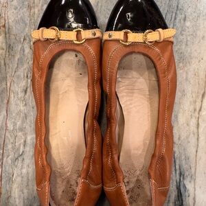 AGL Tan and Black Women's Flats